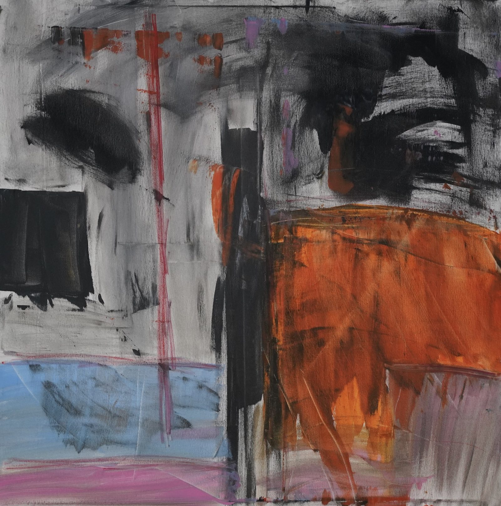 FRAGMENTED (2023) – Gemälde von Thomas Anderer, Mixed Media auf Leinwand, 120 × 120 cm