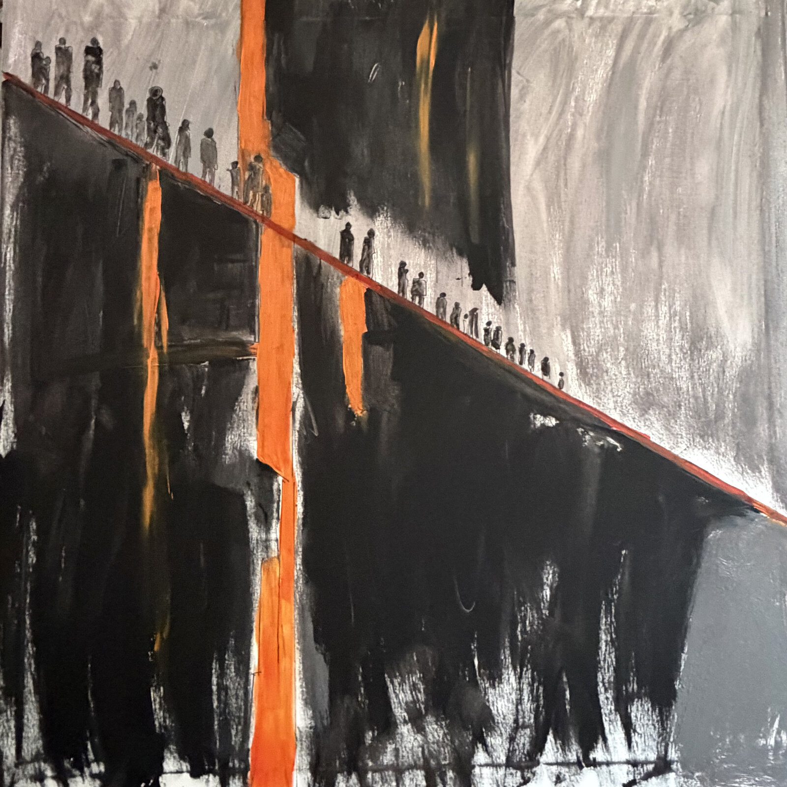 ARTIFICIAL INTELLIGENCE (2026) – Gemälde von Thomas Anderer, Mixed Media auf Leinwand, 120 × 120 cm