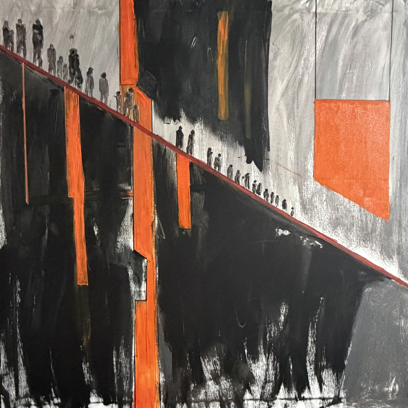 ARTIFICIAL INTELLIGENCE (2026) – Gemälde von Thomas Anderer, Mixed Media auf Leinwand, 120 × 120 cm