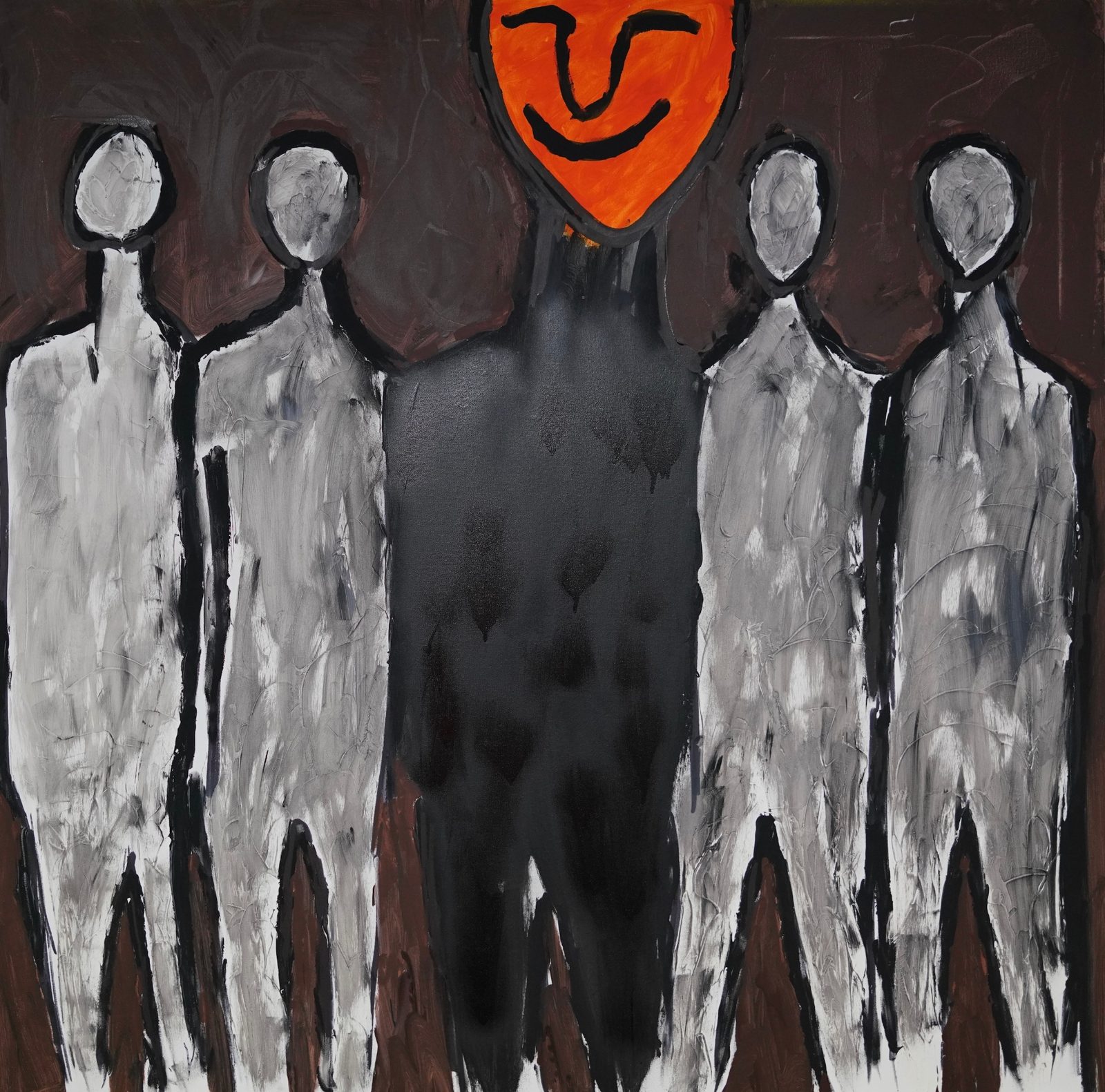 REALITY GAP (2024) – Gemälde von Thomas Anderer, Mixed Media auf Leinwand, 120 × 120 cm