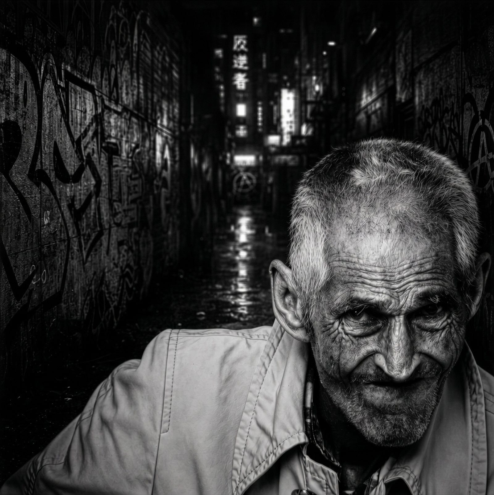 A OLD MAN IN IBIZA (2025) – Fotografie von Thomas Anderer, Fine Art Fotografie, 100 × 100 cm
