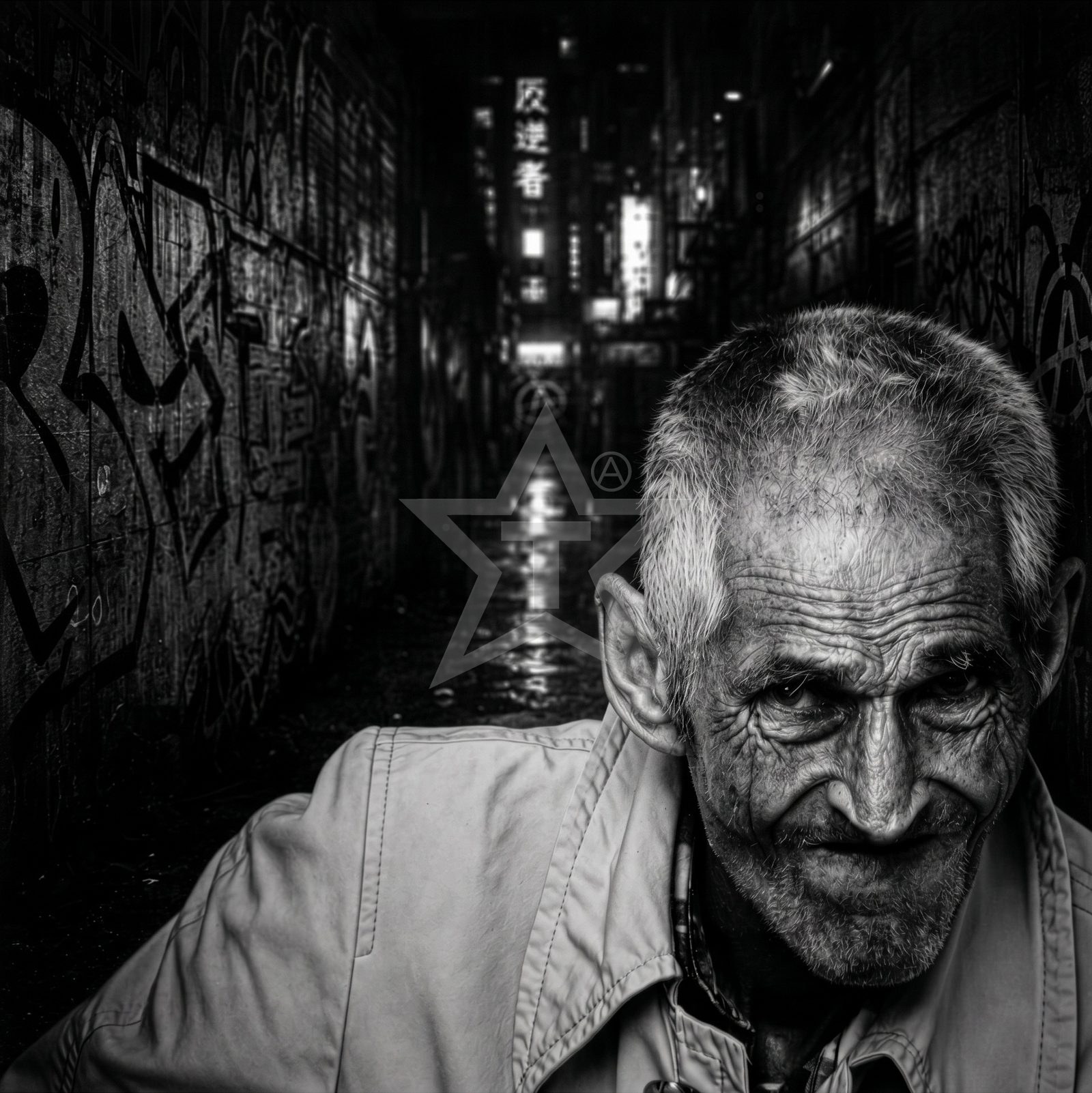 A OLD MAN IN IBIZA (2025) – Fotografie von Thomas Anderer, Fine Art Fotografie, 100 × 100 cm